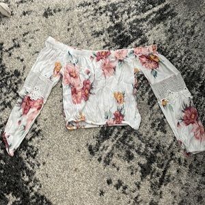Cute floral off the shoulder blouse